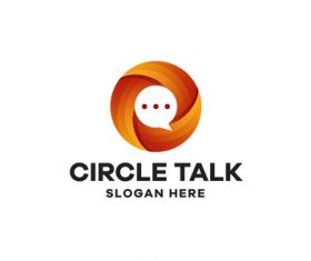 Circle talk gradient logo vector