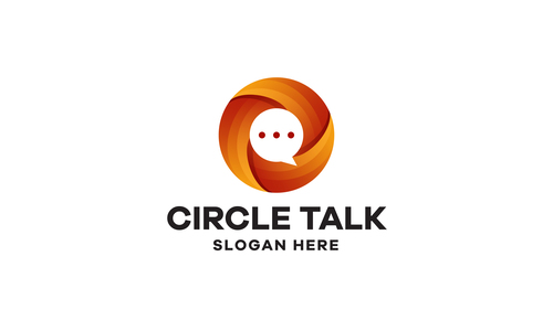 Circle talk gradient logo vector