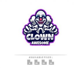 Clown logo mascot vector