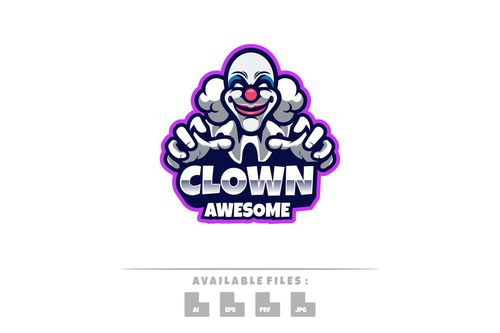 Clown logo mascot vector