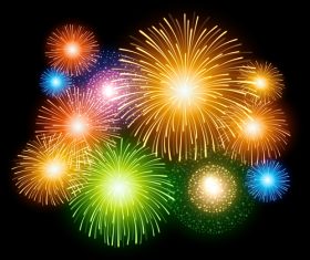 Colorful new year fireworks background vector