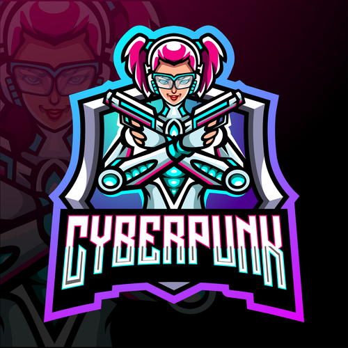 Cyberpunk game logo vector