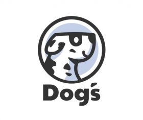Dalmatian dog head logo vector