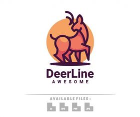 Deer line logo vector