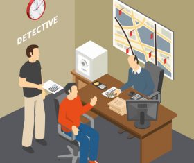 Detective isometric vector