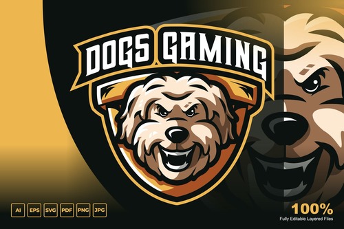 Dog mascot logo vector