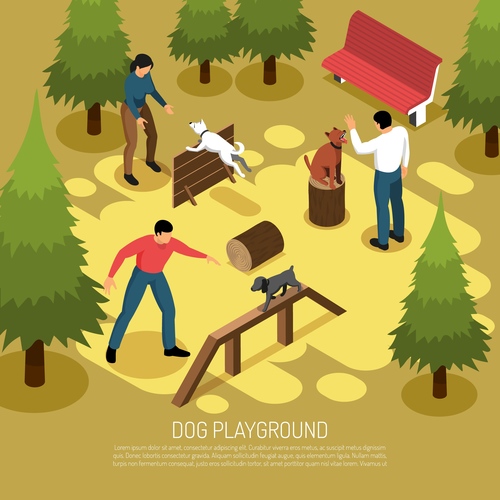 Dog playground vector