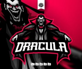 Dracula mascot logo template vector