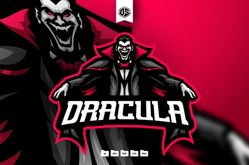 Dracula mascot logo template vector
