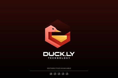 Duck gradient logo vector