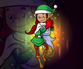 Elf wearing christmas costume vector