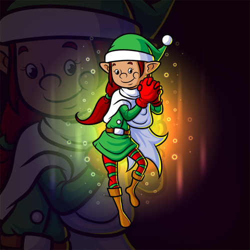 Elf wearing christmas costume vector