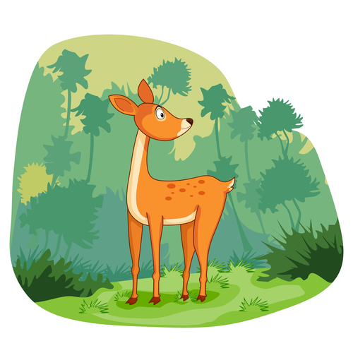 Fawn looking back vector