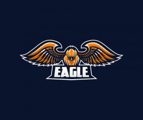 Flying eagle game logo vector