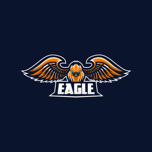 Flying eagle game logo vector