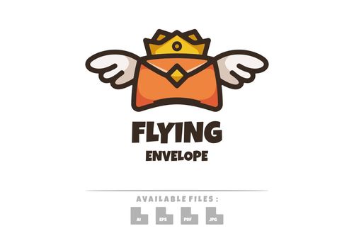 Flying envelope logo vector