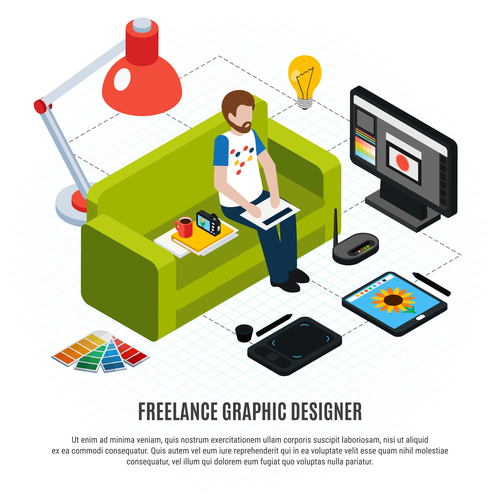 Freelance graphic design vector