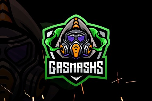 Gasmask esport mascot esport logo vector