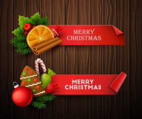 Gingerbread and cinnamon decoration christmas banner vector