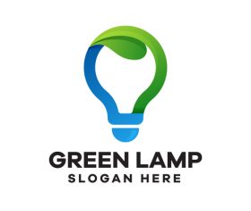 Green lamp gradient logo vector