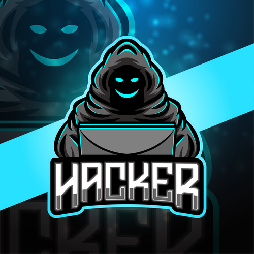 Hacker esports logo vector