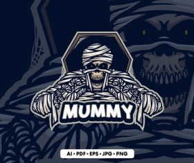 Halloween mummy mascot logo vector