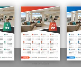 Indoor background 2022 calendar vector