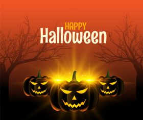 Jack-o-lantern halloween card vector