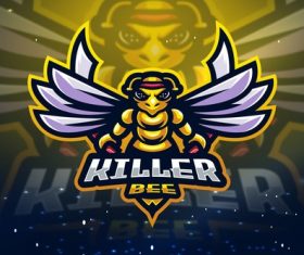 Killer bee esport mascot logo vector