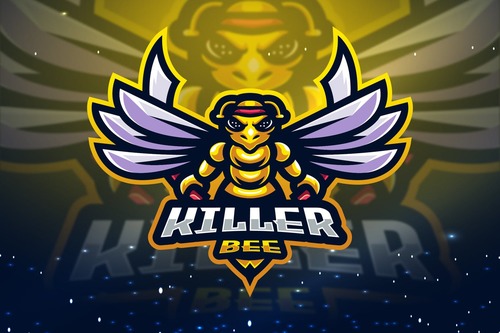 Killer bee esport mascot logo vector