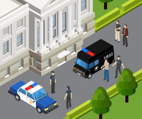 Law enforcement isometric vector