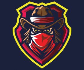 Masked man logo vector