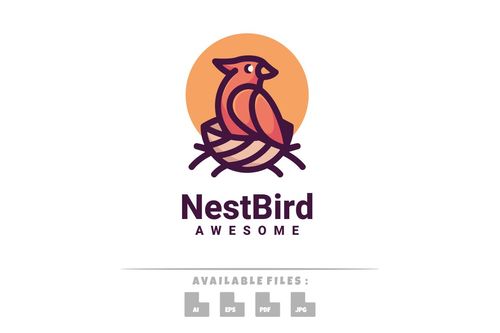 Nest bird logo vector