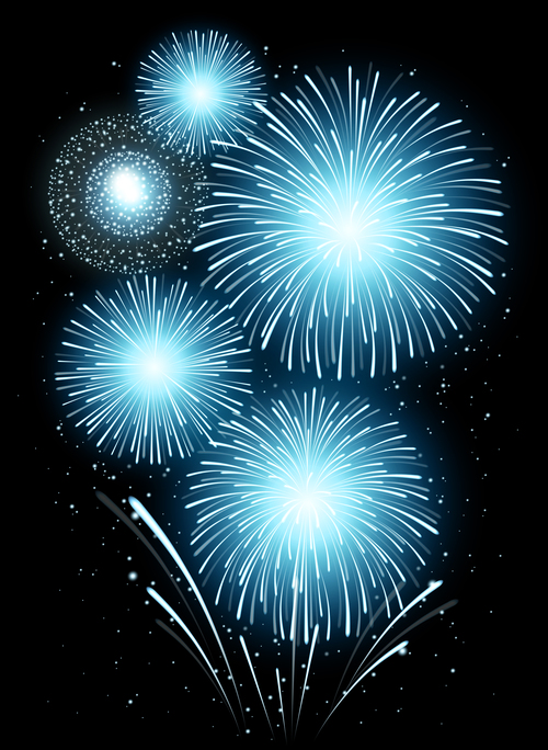 New year fireworks background vector