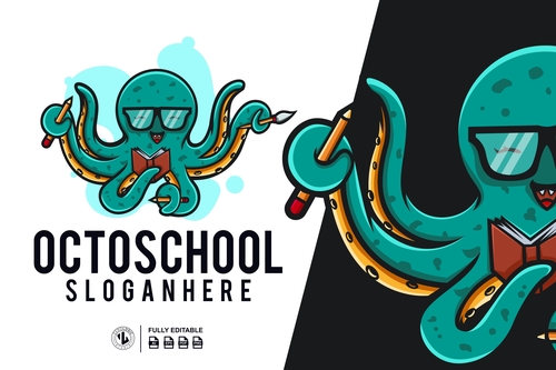 Octoshool logo vector