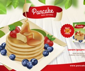 Pancake food advertising vector