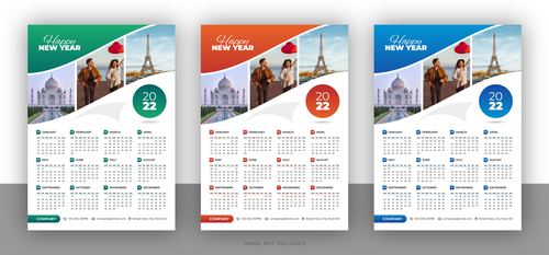 Paris background 2022 calendar vector