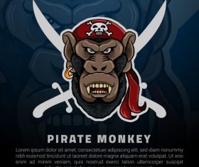 Pirate monkey esports logo vector