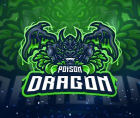 Poison dragon esport mascot logo design gudtemp vector