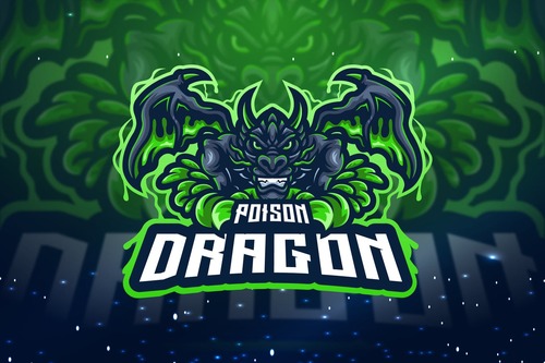 Poison dragon esport mascot logo design gudtemp vector