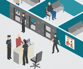 Prison isometric vector