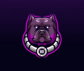 Purple athletic bulldog logo vector