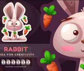 Rabbit esport logo vector