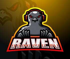 Raven game logo vector