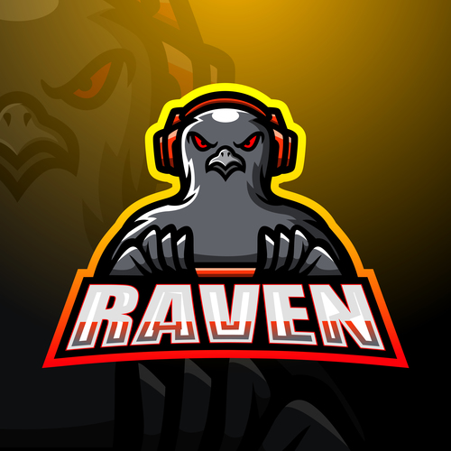 Raven game logo vector