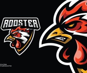 Rooster chicken mascot logo vector