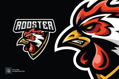 Rooster chicken mascot logo vector