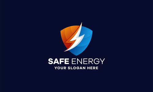 Safe energy gradient logo vector
