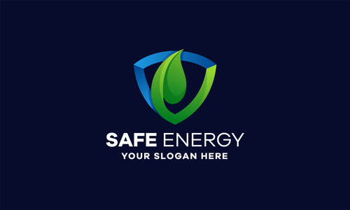Safe leaves gradient logo vector