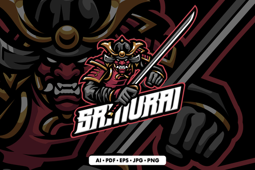 Samurai mascot logo vector